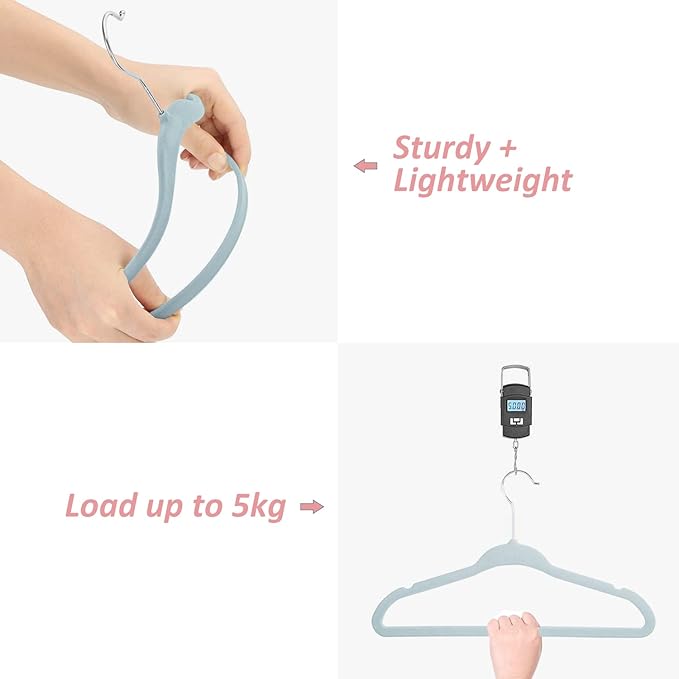 Kids Velvet Hangers 15 Pack, 11 Inch Size Non-Slip Baby Hangers, Space-Saving Nursery Hangers, Perfect Infant/Toddler Clothes Hangers for Daily Use(Blue)