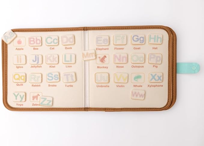 Montessori Busy Board Neutral Pastel Book, Interactive Toddler Gift Learning Curriculum, Educational Travel Daycare Toy, Language and Cognitive Skills, 3+ Year Old Boy Girl (Pastel)