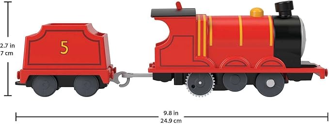 Thomas & Friends Motorized Toy Train James Battery-Powered Engine with Tender for Preschool Pretend Play Kids Ages 3+ Years