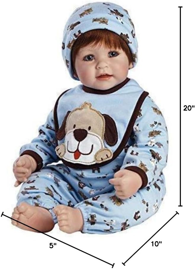 Adora Realistic Baby Doll Woof! Toddler - 20 inch, Soft CuddleMe Vinyl, Red Hair, Blue Eyes