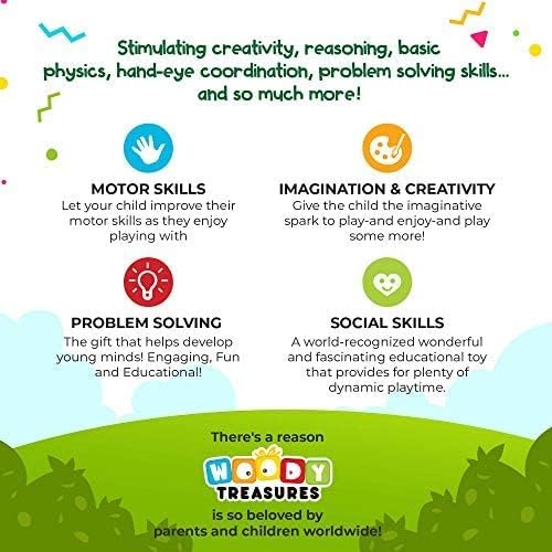 Wooden Toys - Montessori Toys for 2 Year Old Girls and Boys - Toddler Puzzles - Shape Sorting Matching Gear Game - Educational Toddler Toys Age 2-3 - Great Preschool Learning Activities