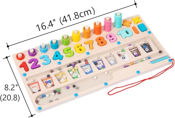 3 in 1 Montessori Toys for 3+ Year Old Magnetic Color and Number Sorting Maze Number Wooden Learning Educational Counting Matching Toys Learning Toys 3+ Year Old