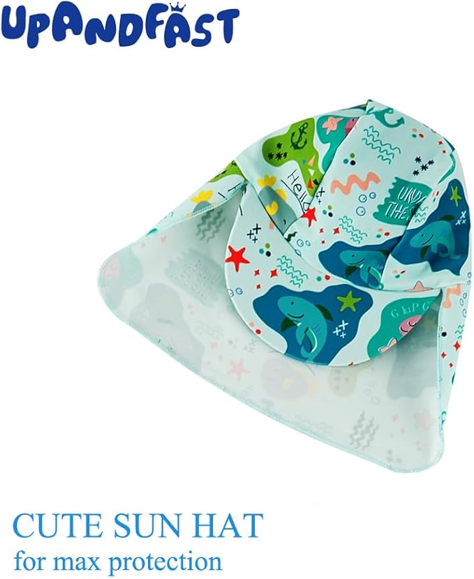 upandfast Baby/Toddler Swimsuit UPF 50+ Sun Protection One Piece Zipper Bathing Suit with Sun Hat Infant Beach Swimwear