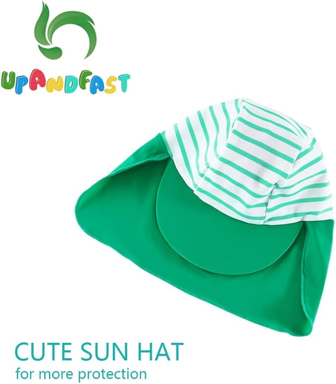 upandfast Baby/Toddler Swimsuit UPF 50+ Sun Protection One Piece Zipper Bathing Suit with Sun Hat Infant Beach Swimwear