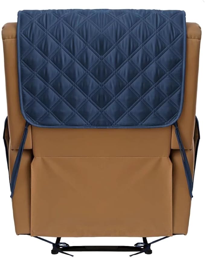 TOMORO Non-Slip Oversized Recliner Cover, 100% Waterproof Quilted Recliner Chair Slipcover Furniture Protector with Pockets, Washable Couch Cover with Elastic Straps for Kids and Pets