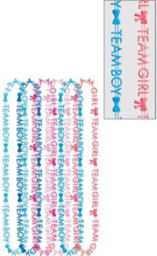 amscan Stunning 30 Inch Plastic Bead Necklaces for Unisex Gender Reveal Celebrations (Pack of 10)