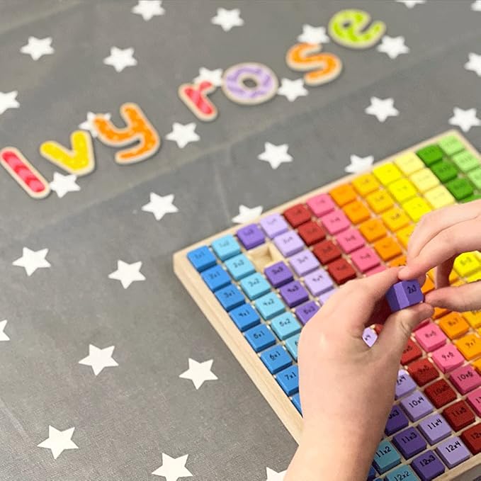 Bigjigs Toys, Multiplication Table Board Game, Wooden Toys, 1-12 Times Tables, Times Table Games for Kids, Number Games, Numbers for Kids, Educational Toys, Montessori Toys, Wooden Tray