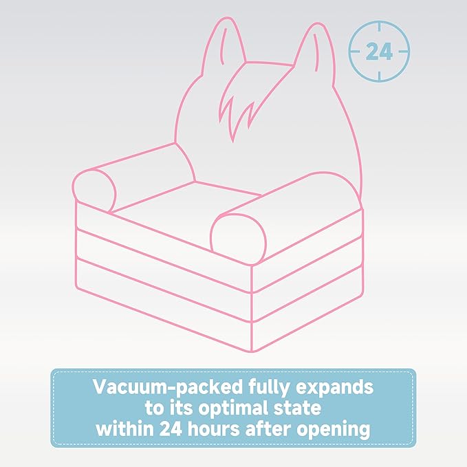 MONKISS 2-in-1 Toddler Couch Chairs Comfy, Kids Chair Couch, Mini Couch, Flip Out Sherpa Kids Sofa, Baby Couch, Chair for Toddlers 1-3, Kids Lounge Chair Reading Chair, Kids Couch Bed Fold Out, Cat