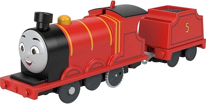 Thomas & Friends Motorized Toy Train James Battery-Powered Engine with Tender for Preschool Pretend Play Kids Ages 3+ Years