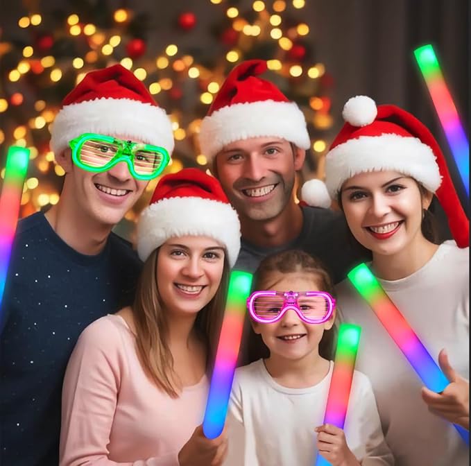 280 PCS Glow in the Dark Party Supplies 20 PCS Foam Glow Sticks 20 PCS LED Glasses 40 PCS Finger Lights 200 PCS Glow Sticks Bracelets Neon Glow Party Favors Christmas Wedding Birthday Concert New Year