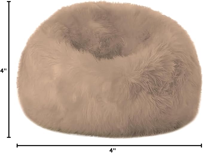 FOTA Genuine Premium Sheepskin Rug - Natural Lambskin Fur Area Rug - Ideal for Kids Bedroom, Sofa and Living Rooms - Luxury Six Pelt (Brown, Bean Bag)