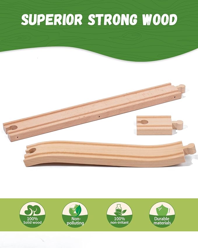 Wooden Train Track Accessories Train Railway Accessories Double Suspension Train Bridge Toy Train Set for Toddlers 3-5 Train Tracks Compatible with All Leading Brands