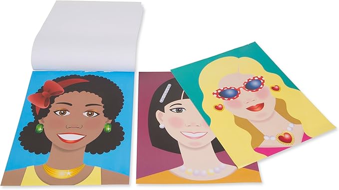 Melissa & Doug Make-a-Face Sticker Pad - Fashion Faces, 20 Faces, 5 Sticker Sheets - FSC Certified