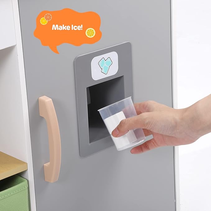 Wooden Play Kitchen, Farm to Kitchen Set, Kids Kitchen Toys with Cookware Accessories, Kitchen Play for Boys and Girls