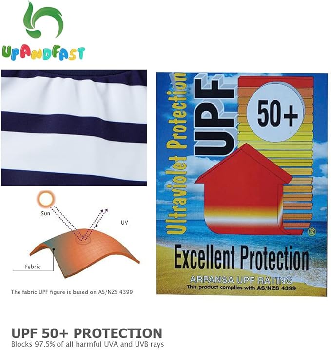 upandfast Baby/Toddler Swimsuit UPF 50+ Sun Protection One Piece Zipper Bathing Suit with Sun Hat Infant Beach Swimwear