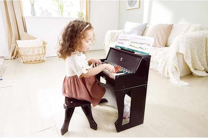 Hape Learn with Lights Black Piano with Stool