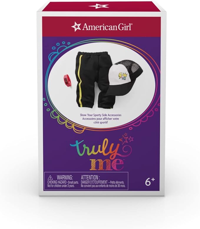 American Girl Truly Me 18-inch Doll Accessories Black Joggers, Baseball Cap, and Fitness-Style Watch, For Ages 6+