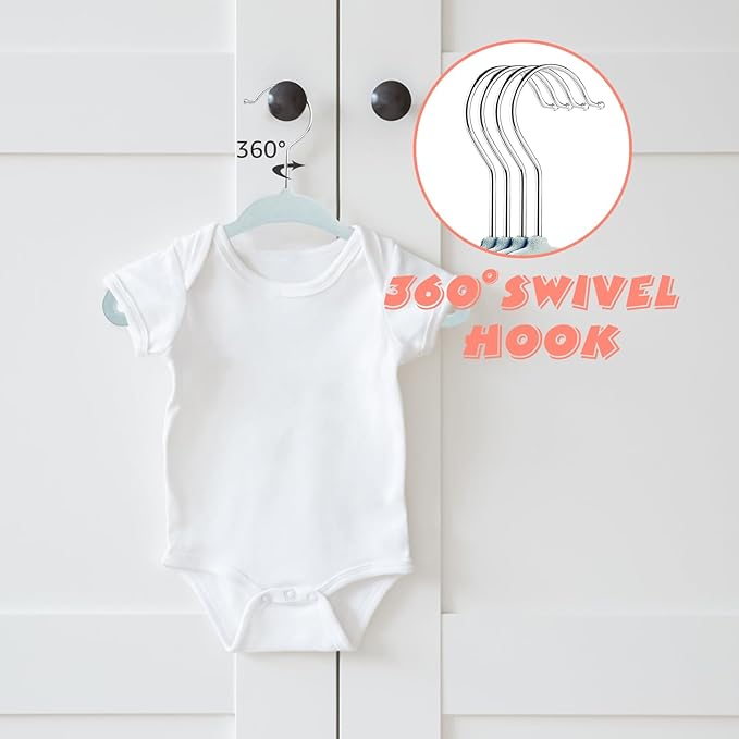 Kids Velvet Hangers 15 Pack, 11 Inch Size Non-Slip Baby Hangers, Space-Saving Nursery Hangers, Perfect Infant/Toddler Clothes Hangers for Daily Use(Blue)