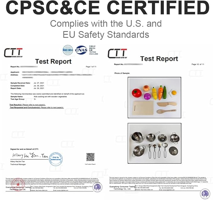 Airlab Kids Pots and Pans Playset for Kids Kitchen Accessories Wooden Play Food Stainless Steel Toys for Toddlers 1-3 Cutting Pretend Toy Bithday Gift