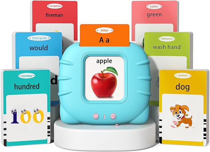 Kidzdo Toddler Audible Flash Cards with Music, Montessori Toys, Pocket Speech Therapy Toys, 600 Sight Words, Alphabet, Numbers 0-100, Phrase, etc, Learning Educational Gifts for 3 4 5 Years Kids