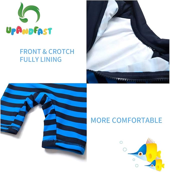 upandfast Baby/Toddler Swimsuit UPF 50+ Sun Protection One Piece Zipper Bathing Suit with Sun Hat Infant Beach Swimwear