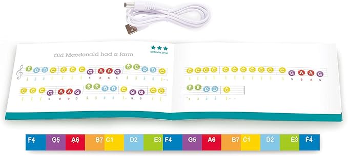 Hape Learn with Lights Black Piano with Stool
