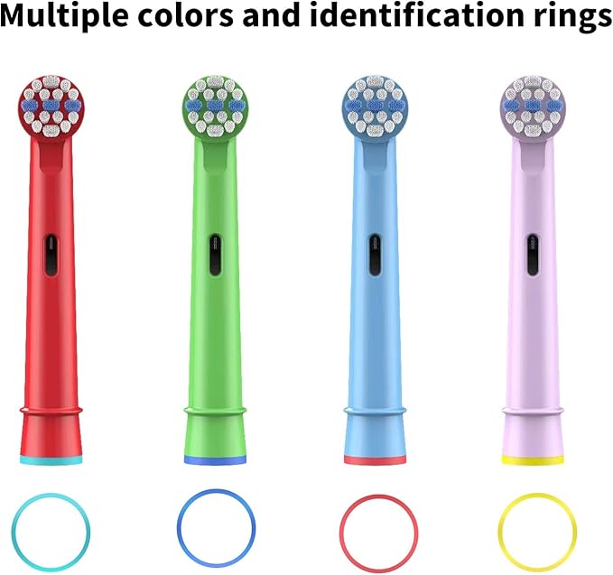 16pcs Kids Replacement Heads Compatible with Braun Oral B Kids Electric Toothbrush, Ultra Soft Bristles