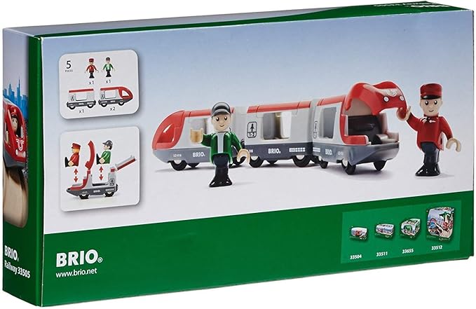 BRIO World 33505 - Travel Train Set - Premium 5 Piece Wooden Toy Set for Toddlers | Ideal Birthday Compatible with All BRIO Railway Toys