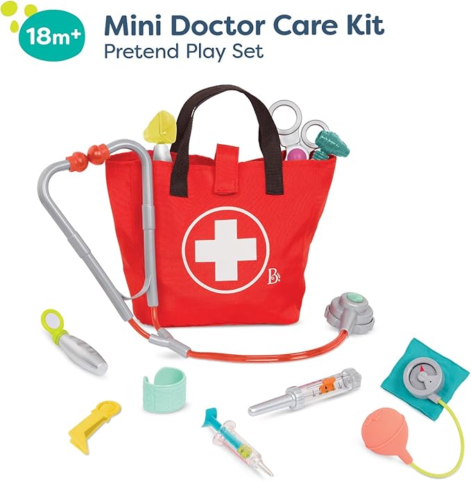 B. toys- Mini Doctor Care Kit- Pretend Play Doctor Play Set – Realistic Doctor Tools – Pretend Play Set for Toddlers, Kids – Educational Toys- 18 Months +