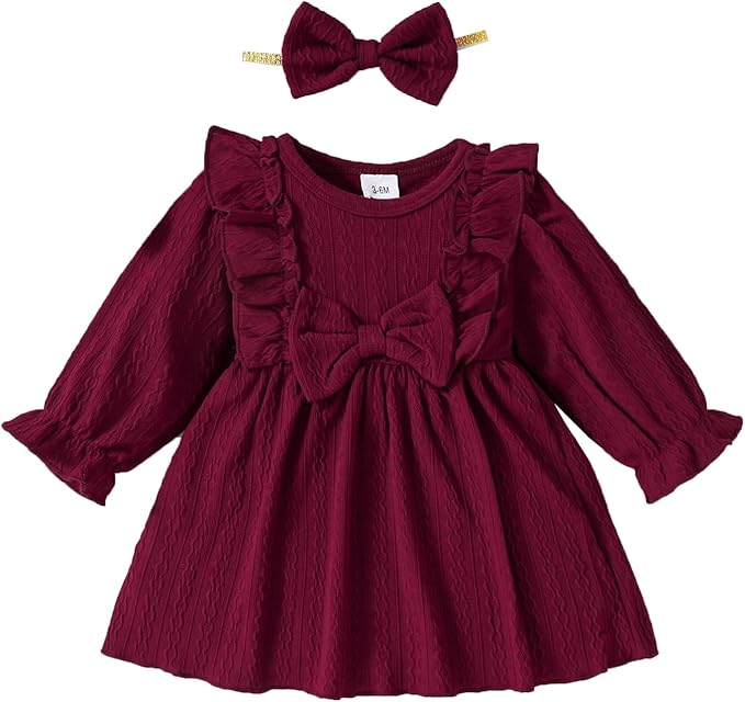 Mioglrie Baby Girl Dress Toddler Girls' Dresses 3 6 9 12 18 24 Months 2t 3t Girls Clothes Fall Winter Outfits