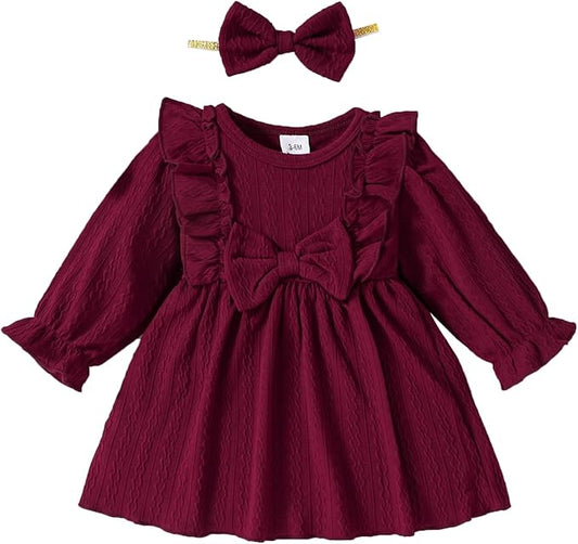 Mioglrie Baby Girl Dress Toddler Girls' Dresses 3 6 9 12 18 24 Months 2t 3t Girls Clothes Fall Winter Outfits