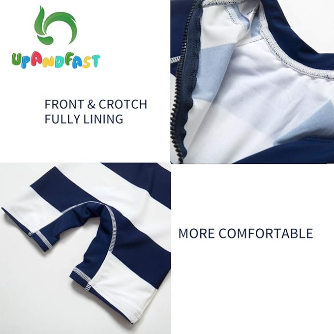 upandfast Baby/Toddler Swimsuit UPF 50+ Sun Protection One Piece Zipper Bathing Suit with Sun Hat Infant Beach Swimwear