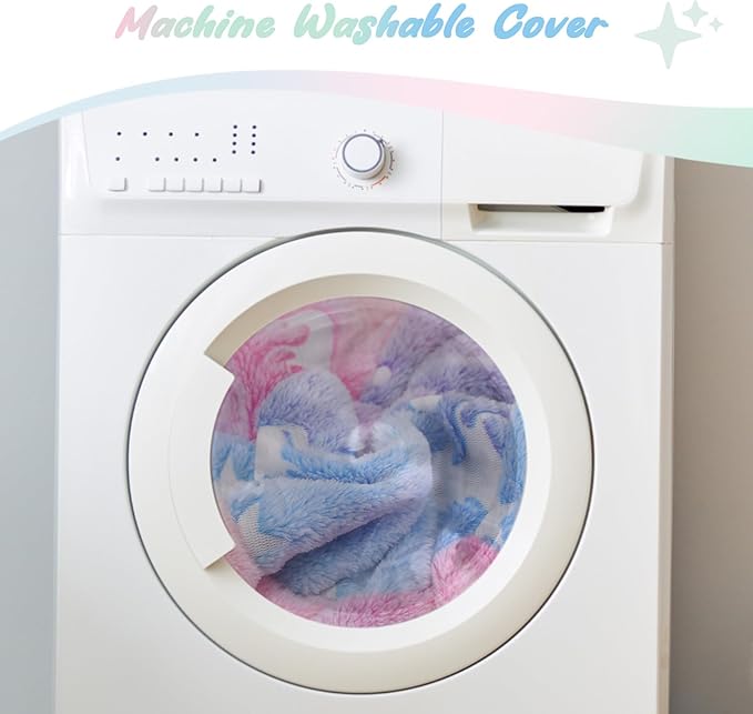 COMAX Bean Bag Chairs for Kids 8-12, Toddler BeanBag Sofa with Filler Unicorn Bean Couch Stuffed for Boys and Girls, Lazy Floor Chair for Playroom, Nursery Room, Colorful Rainbow