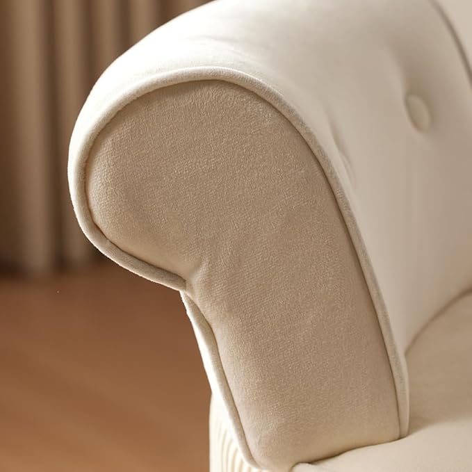 Vanity Stool with Back - Vanity Chair with Back Small Chair for Vanity Makeup Vanity Chair Velvet Vanity Stool Chair Tufted Accent Chairs Makeup Chair for Vanity for Women Girls and Kids