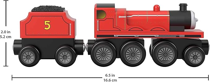 Thomas & Friends Wooden Railway Toy Train James Push-Along Wood Engine & Coal Car for Toddlers & Preschool Kids Ages 2+ Years (Amazon Exclusive)