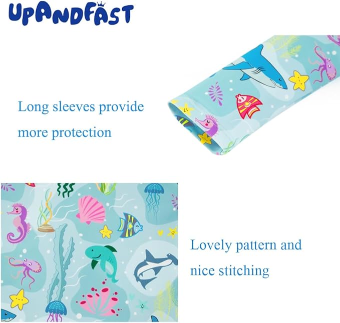 upandfast Baby/Toddler Swimsuit UPF 50+ Sun Protection One Piece Zipper Bathing Suit with Sun Hat Infant Beach Swimwear