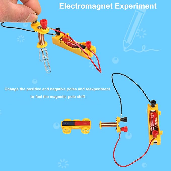 Large Science Magnet Kit for Kids Physics Electromagnet Experiment Set Educational and Birthday Gift for School Students