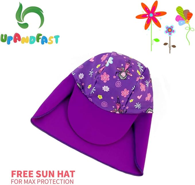 upandfast Baby/Toddler Swimsuit UPF 50+ Sun Protection One Piece Zipper Bathing Suit with Sun Hat Infant Beach Swimwear
