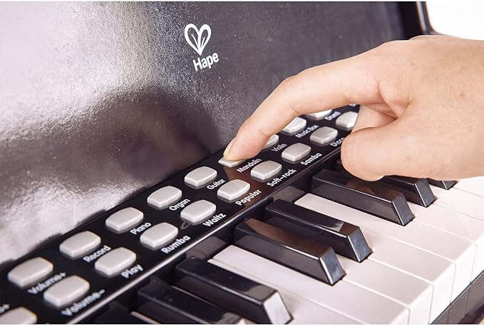 Hape Learn with Lights Black Piano with Stool