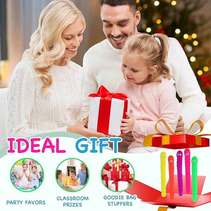 50 PCS Stretchy Fidget Toys Colorful Stretchy Strings,Sensory Fidget Worm Stretch Toys for Kids, Stocking Stuffers Party Favors for Boys and Girls Classroom Prizes, Pinata Fillers,Goodie Bag Stuffers