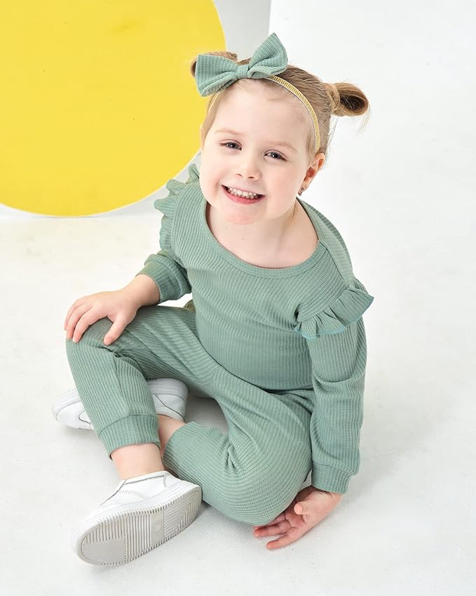 Mioglrie Baby Girl Clothes Infant Toddler Girls Fall Winter Outfits Sweatshirts Clothing Set 3 6 12 18 24 Month 2T 3T