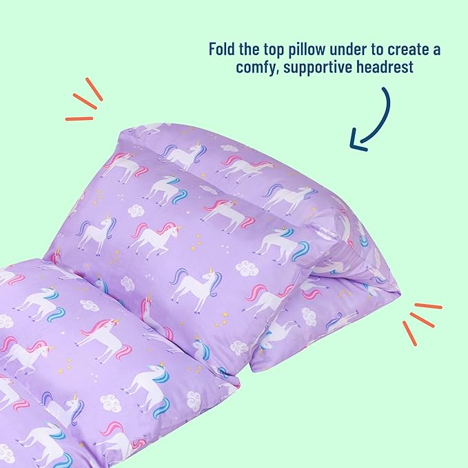 Wildkin Kids Microfiber Floor Lounger – Travel-Friendly, Sleepovers, Pillow Not Included - Unicorn