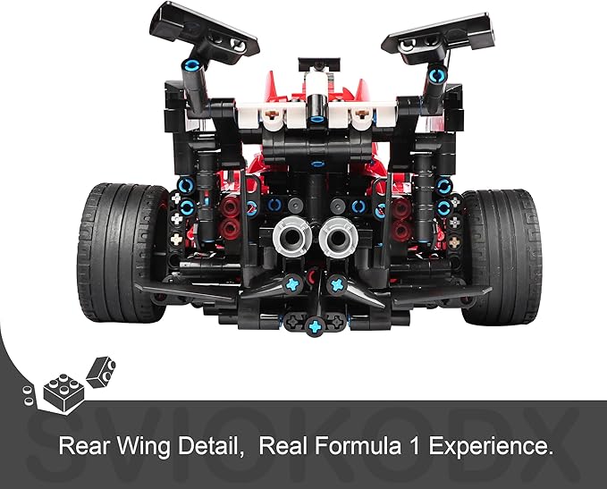 F1 Racing car technic Building Sets,Formula 1 Model Cars ,1:12 MOC Sports car Building Blocks,Collectible Kits for Kids 8+ and Adults (red)(1392 Pieces Bricks)
