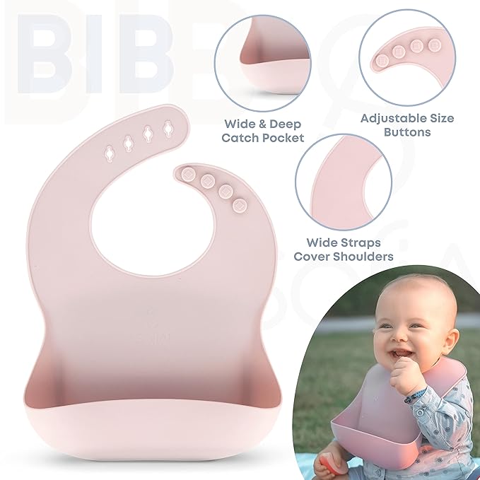 All In One Silicone Baby Feeding Set By SofiAl - Safe for 6-12 Months - Non-Toxic Baby Led Weaning Supplies - Toddler Self Feeding Utensils - BPA-Free - Mess Free Baby Feeding Essentials