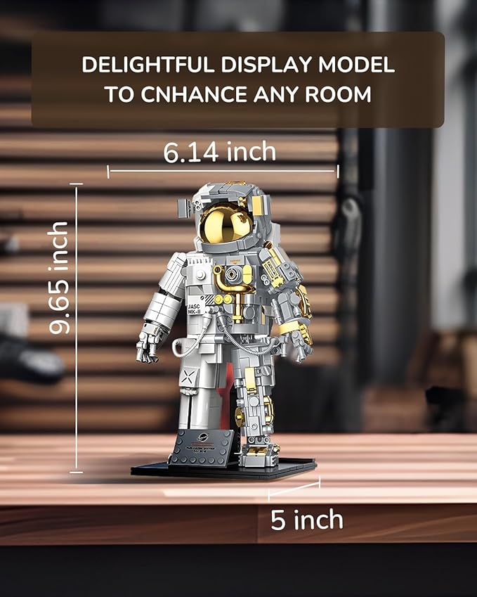 Kimiangel Astronaut Building Block Sets, Building Sets for Adults, Space Astronaut Building Block Set, 966 Pcs Astronaut Building Set for Adults