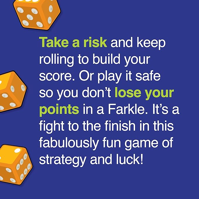 PlayMonster Farkle Classic Dice Game - Family Game Night - Easy to Travel - Ages 8+