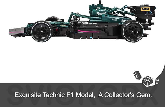 F1 Racing car technic Building Sets,Formula 1 Model Cars ,1:12 MOC Sports car Building Blocks,Collectible Kits for Kids 8+ and Adults (Green)(1089 Pieces Bricks)