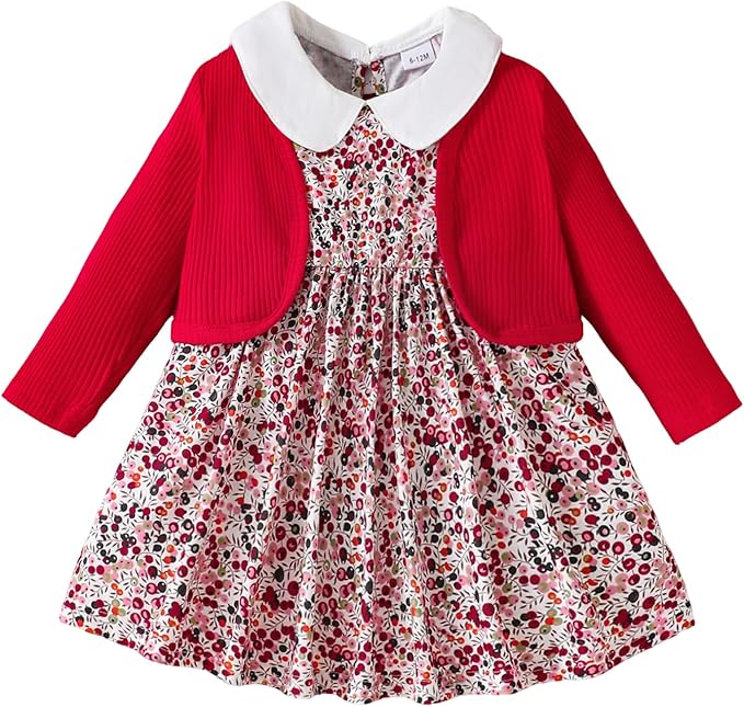 Mioglrie Toddler Baby Girl Dress Fall Winter Outfits Coat Baby Girls Dresses 6 9 12 18 24 Months 2t 3t Girl Clothes
