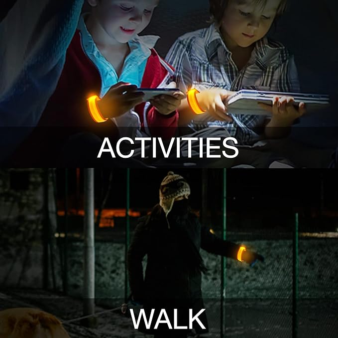 8 PCS LED Glow Bracelets, Light Up Wristbands - Halloween Glow in The Dark Party Bracelets Favors Supplies for Christmas, Concerts, Festivals, Game Prizes, Sports, Rave Accessories(Orange)