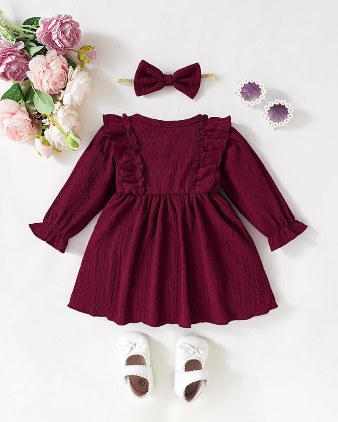 Mioglrie Baby Girl Dress Toddler Girls' Dresses 3 6 9 12 18 24 Months 2t 3t Girls Clothes Fall Winter Outfits